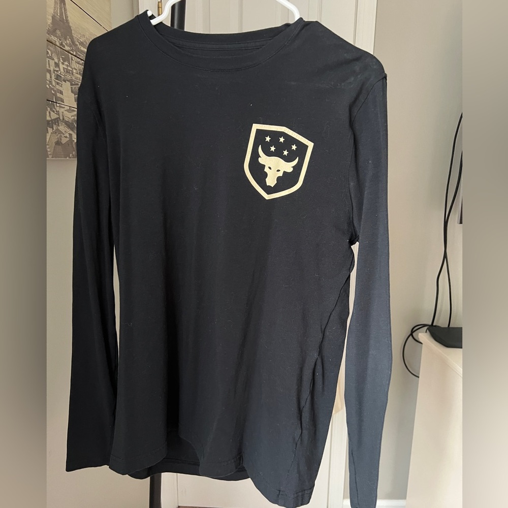 PROJECT ROCK UNDER ARMOR MENS BLACK NEVER FULL LONG SLEEVE!